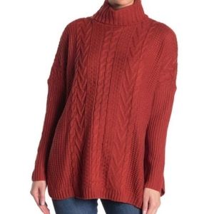 JOSEPH A Turtleneck Cable Knit Pullover L NWT